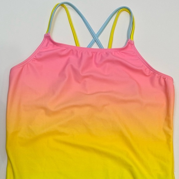Hurley Rainbow Ombre Girls Strappy All Over Print One Piece Swimsuit Size 14 - Picture 2 of 9